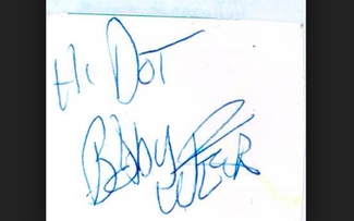 Authentic Bob Weir  Autograph Exemplar