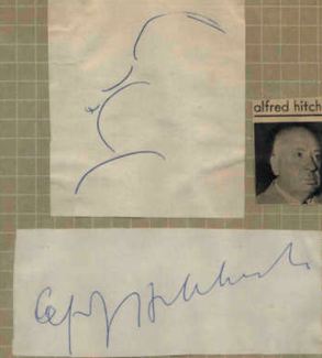 Authentic Alfred Hitchcock  Autograph Exemplar
