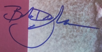 Authentic Bob Dylan  Autograph Exemplar
