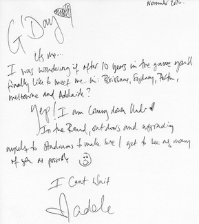 Authentic Adele  Autograph Exemplar