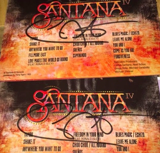 Authentic Carlos Santana  Autograph Exemplar