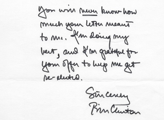 Authentic Bill Clinton  Autograph Exemplar