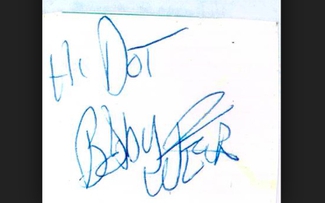 Authentic Bob Weir  Autograph Exemplar