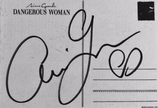 Authentic Ariana Grande  Autograph Exemplar