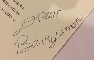 Authentic Drew Barrymore  Autograph Exemplar