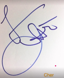 Authentic Cher  Autograph Exemplar