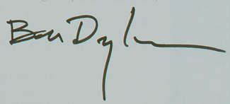 Authentic Bob Dylan  Autograph Exemplar