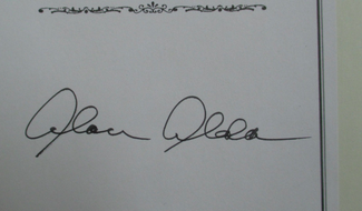 Authentic Alan Alda  Autograph Exemplar