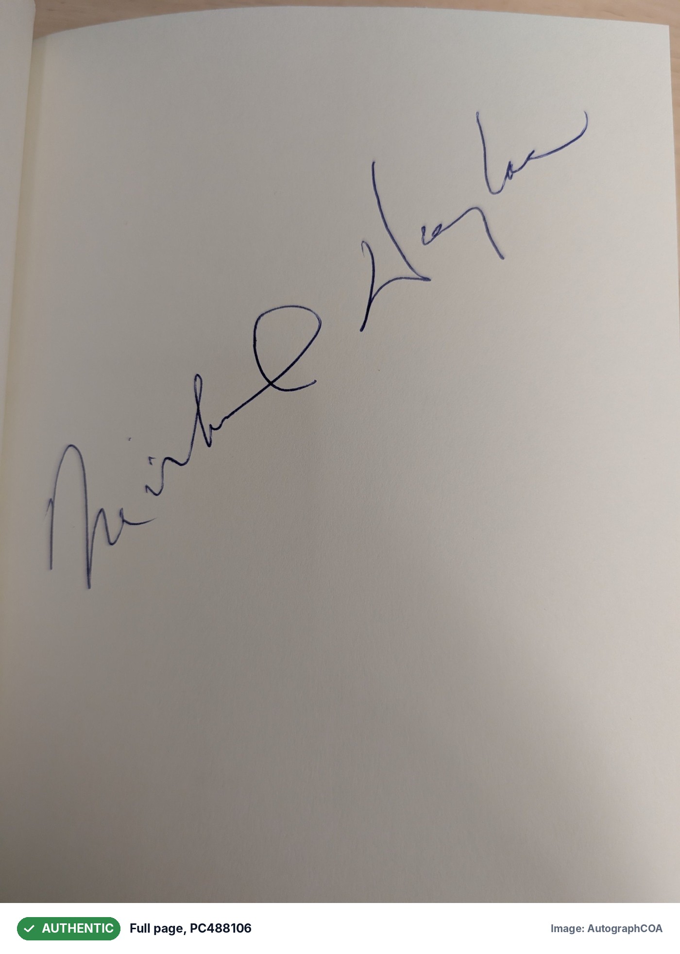 The signed page, authentic